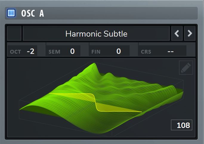 Waveform of Serum VST called Harmonic Subtle