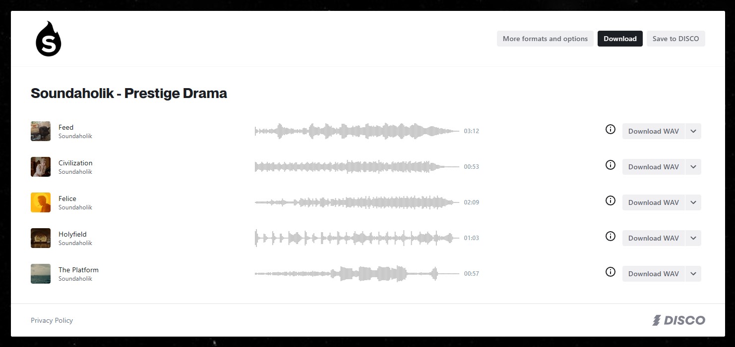 Soundaholik Disco_ac playlist Prestige Drama
